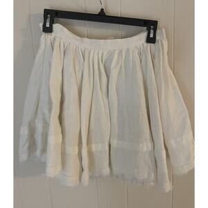 Boy. Band of Outsiders 100% Linen Pleated Raw Hem Ribbon Trim Flirty Skirt 0